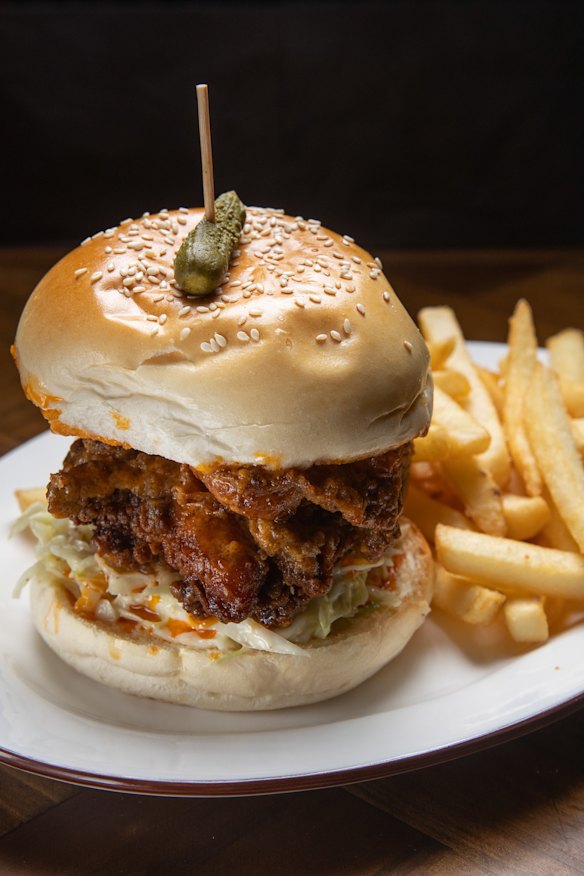 The buffalo chicken burger.