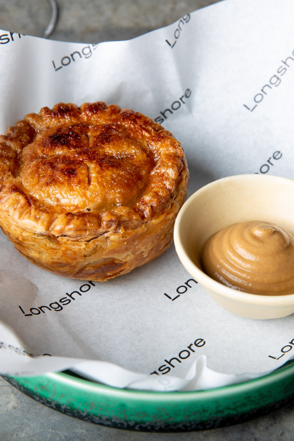 Greenlip abalone pie with mushroom ketchup.