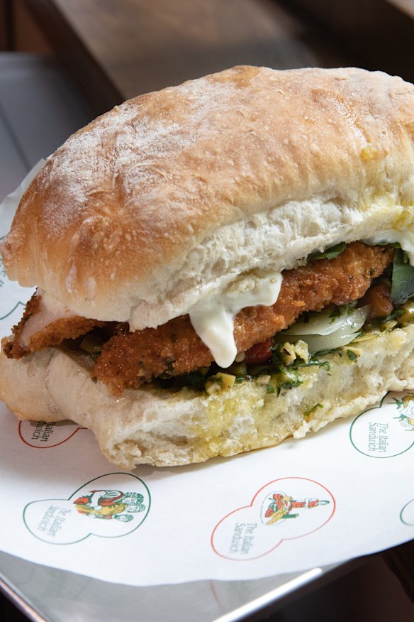 The Wooden Spoon chicken cotoletta sandwich.
