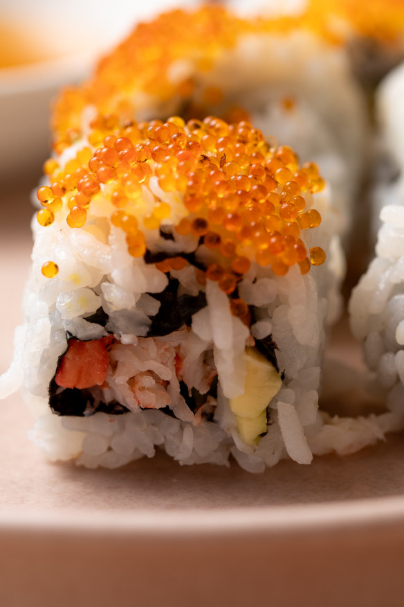 Alaskan crab sushi roll. 