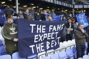 Fans protest against Everton board.