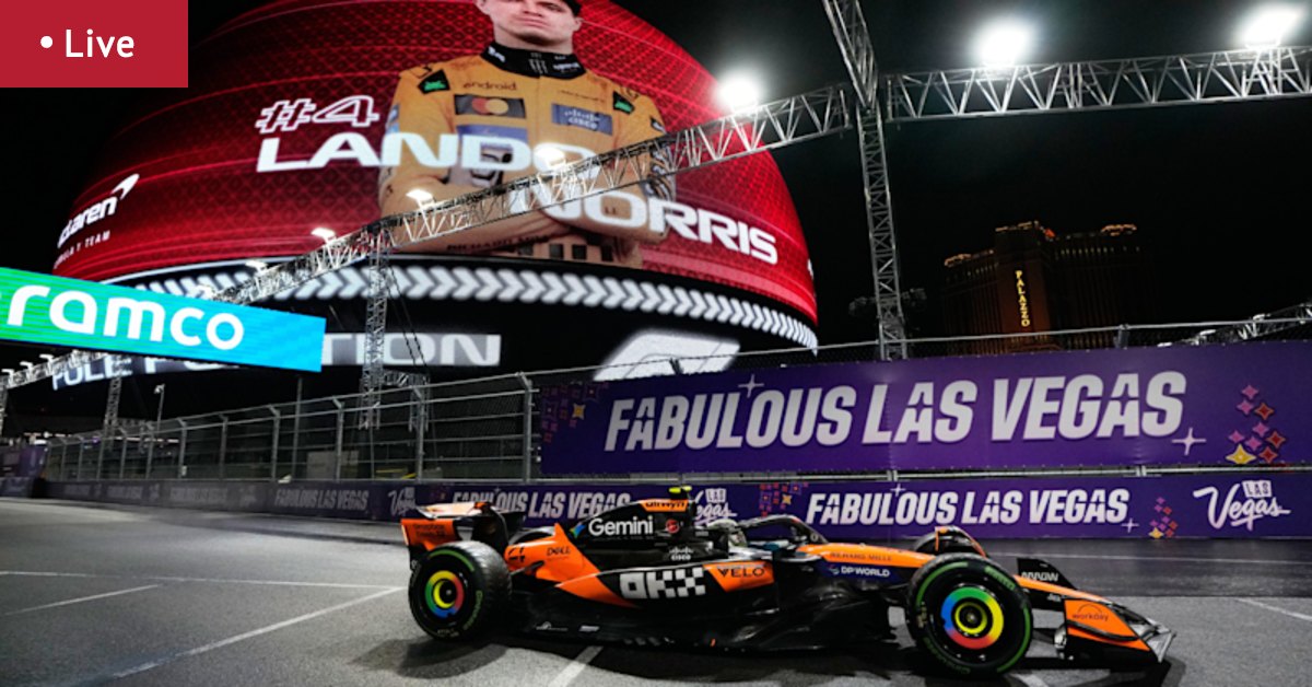 Las Vegas Formula 1 Grand Prix LIVE: Lando Norris starts on pole as Piastri battles to keep championship dreams alive