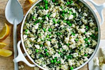 Danielle Alvarez’s lemony spinach, dill and feta rice pilaf.