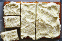 Julia Busuttil Nishimura’s lime and coconut sheet cake.