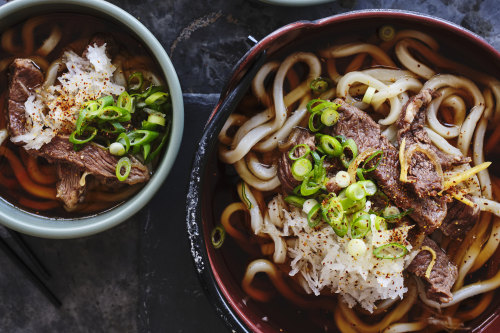 Julia Busuttil Nishimura’s niku udon (beef udon noodle soup).