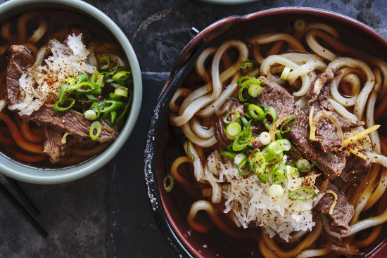 Julia Busuttil Nishimura’s niku udon (beef udon noodle soup).