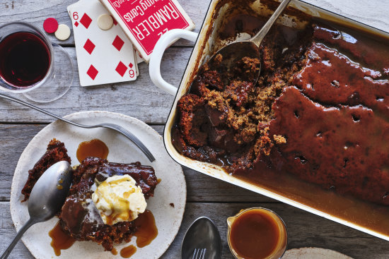 Baking in an ovenproof serving dish makes for a beautiful dessert to serve at the table on Father’s Day.