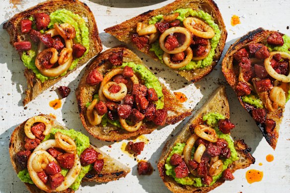 Use fresh broad beans, which are plentiful in spring, or frozen ones at any other time of year.