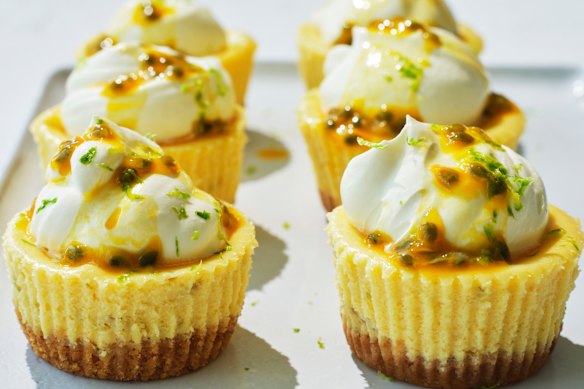 Helen Goh’s baby passionfruit and macadamia cheesecakes.