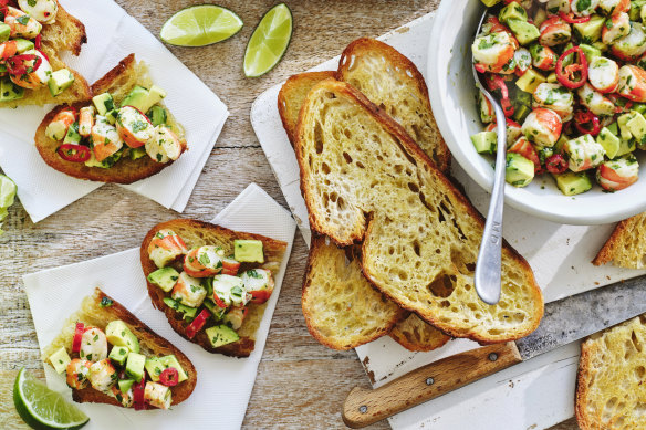 Tip: Serve the prawn mix with corn chips for a gluten-free alternative.