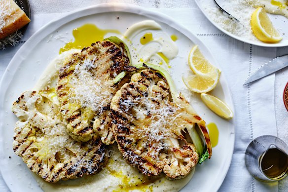 Barbecued cauliflower with mascarpone bechamel.