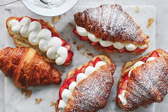 Strawberry and cream croissants.