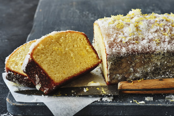 Danielle Alvarez’s double-lemon loaf cake with sugar crust.