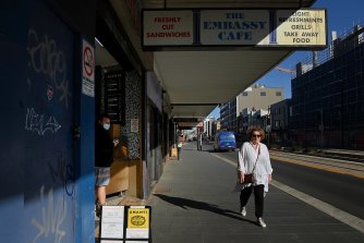 Hunter Street in Newcastle during the seven day COVID-19 lockdown.