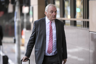 Richard Pusey's lawyer, Vincent Peters, at the Magistrates Court on Monday.