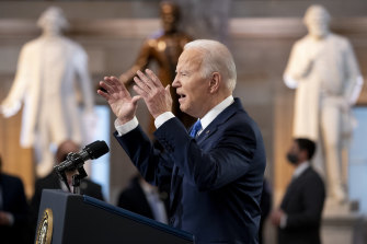  Joe Biden spoke for 30 minutes; while he did not mention Donald Trump by name, it was his toughest attack yet on his predecessor. 