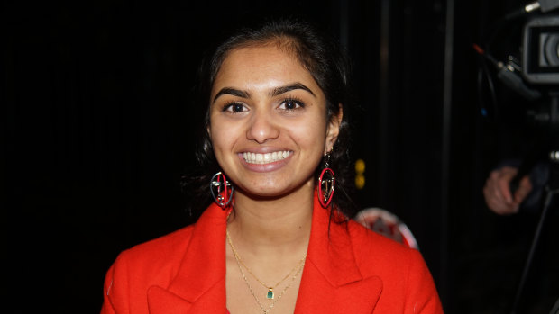 Amika George, the student activist who called for the British government to provide free sanitary products to every girl in the UK who receives free school meals. 