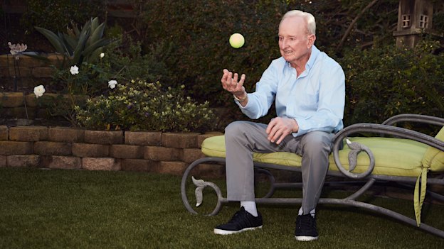 Rod Laver at home in California. Now 80, he has recovered from a crushing stroke: “I couldn’t talk. I couldn’t tell the time. I couldn’t do anything,” he says.