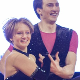 Katerina Tikhonova, daughter of  Vladimir Putin, dances with Ivan Klimov during a dance competition in Poland in 2014.