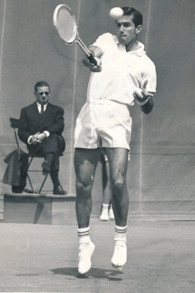 Rosewall on his way to winning the French Open in 1968.