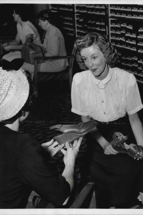 “Salesgirls took the greatest risk” : scene in a Sydney shoe store, 1951.