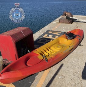 Ian Tolli's kayak was recovered 300 metres off Kwinana Beach.