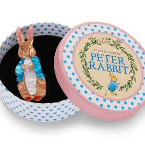 Brooche inspired by Beatrix Potter's beloved children's classic: Peter Rabbit.
