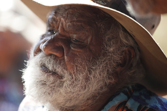 Traditional owner Reggie Uluru is finally happy.