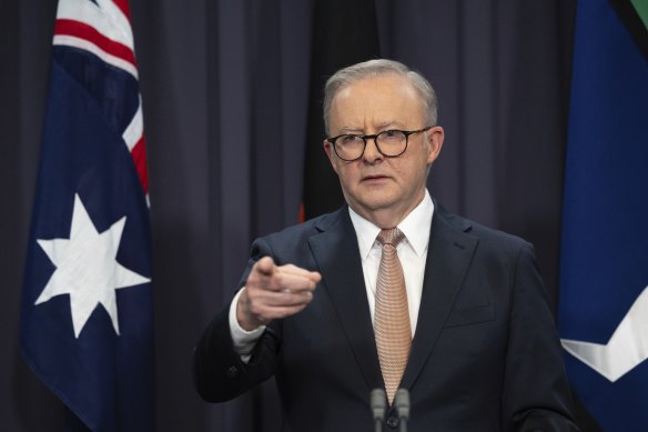 Prime Minister Anthony Albanese in Canberra yesterday.