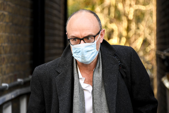 British Prime Minister Boris Johnson's senior aide, Dominic Cummings, leaves his house in London on Thursday.