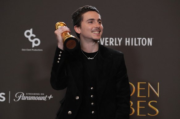Timothée Chalamet is in his winning era after picking up a Globe for best actor in a comedy film.