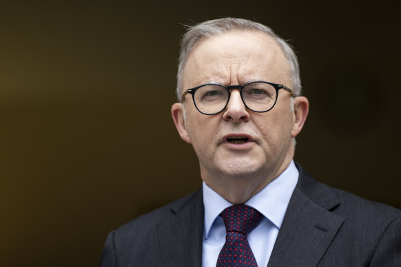 Prime Minister Anthony Albanese during his press conference at Parliament House in Canberra on Wednesday.