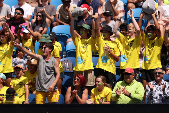 Fans show their support for Storm Hunter at Kia Arena.