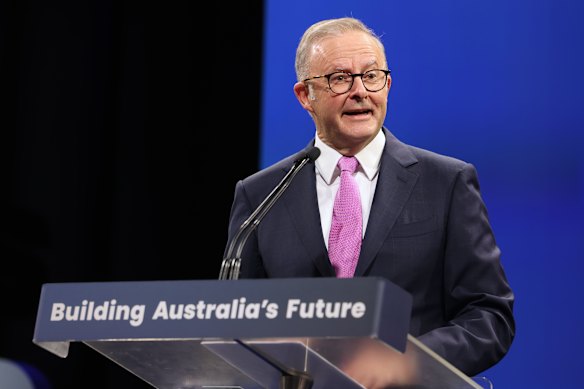 Albanese spruiks his plan for the next three years.