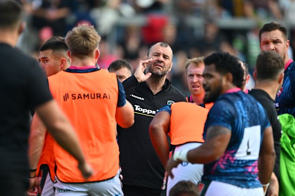 Michael Cheika at the match against Exeter