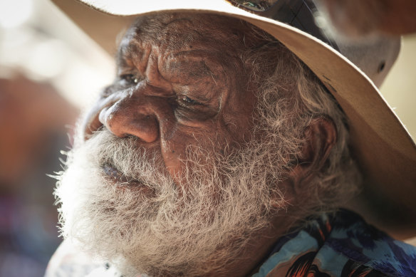 Traditional Owner Reggie Uluru the morning after the closure.