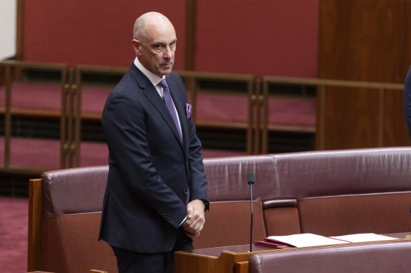 Senator David Van in the Senate this morning. 