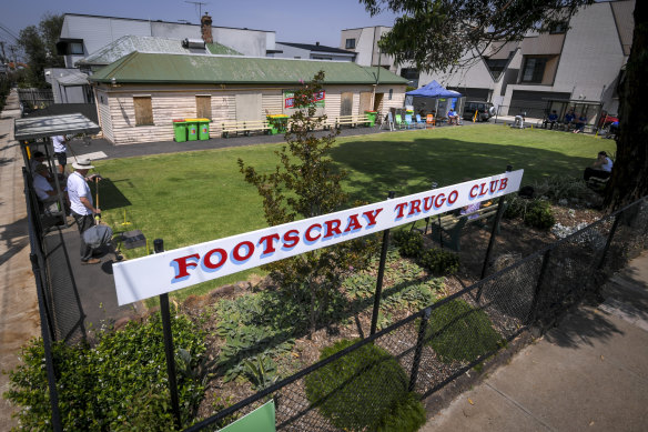Happy days: Trugo is once again played at the Footscray club rink in Buckley Street, Seddon.