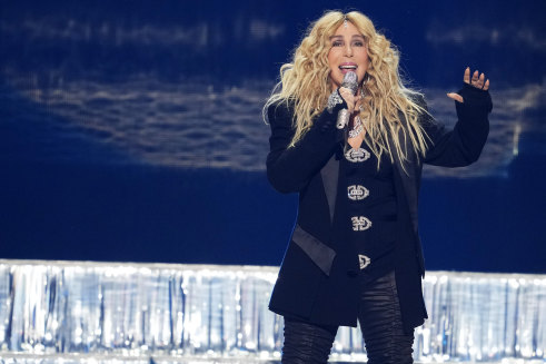 A very Cher Christmas: the 77-year-old performing at New York’s Jingle Ball earlier this month.