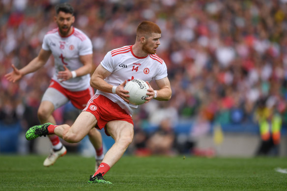 Cathal McShane in action for Tyrone. 