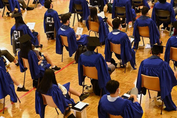 Students from Canley Vale High at their graduation ceremony