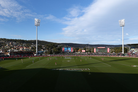 Footy in Tasmania.