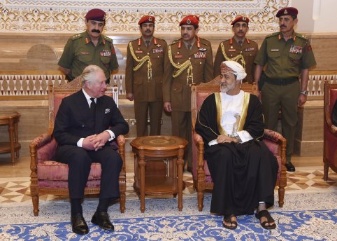Prince Charles, pictured here with Oman's new Sultan Haitham bin Tariq Al Said, was said to be flying back from the Gulf to attend the Queen's emergency summit.