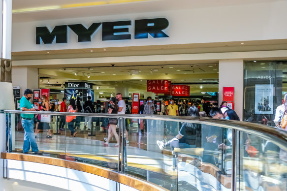 Myer has reported rising profits off the back of JobKeeper payments.