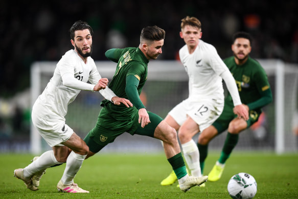 A clash between New Zealand and Ireland at the Aviva Stadium in Dublin in 2019.