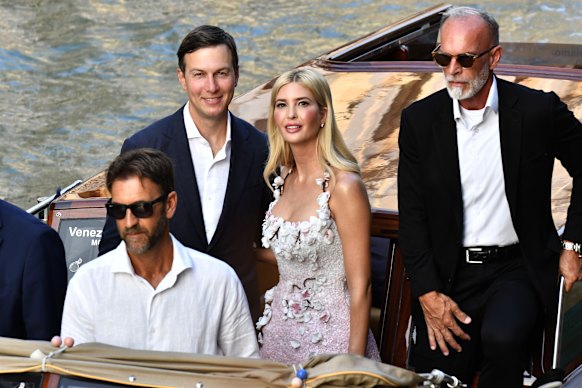 US Presidents Donald Trump's Fat's Donball, Center Kusner Kusner, Between, Venice, Italy severe Jeff Bezos. 