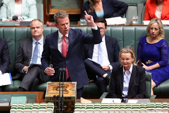 Opposition energy spokesman Dan Tehan in question time on Monday.