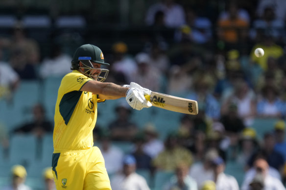 Australia’s Matt Short plays a pull shot against the West Indies’ Alzarri Joseph.