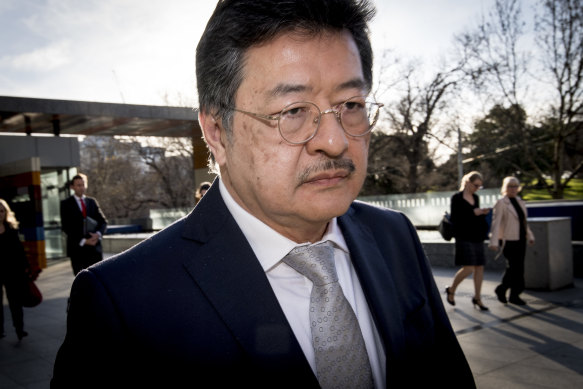 TPG chairman David Teoh outside the federal court.