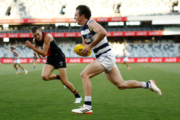 Dasher Max Holmes is keen to stay at Geelong.